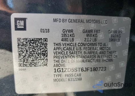 2018 Chevrolet Malibu Lt from USA, damaged, VIN 1G1ZD5ST6JF180723